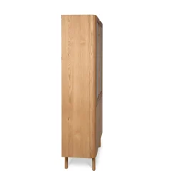 Librerie E Scaffali-Vetrina 4 ante in rovere massiccio (120 x 190 cm) Oakland