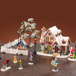 LEMAX Villagio Di Natale Lemax-Villaggio di Natale luminoso Set completo Natale Bianco