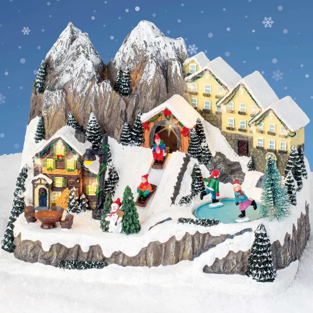 KAEMINGK Villaggio Di Natale Luminoso-Villaggio di Natale luminoso e musicale Chalet in montagna