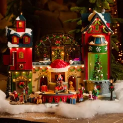KAEMINGK Villaggio Di Natale Luminoso-Villaggio di Natale luminoso, animato e musicale La fabbrica dei giocattoli