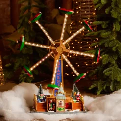 KAEMINGK Villaggio Di Natale Luminoso-Villaggio di Natale luminoso, animato e musicale (H47 cm) Giostra aerei