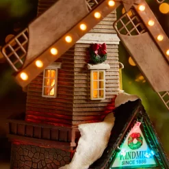 KAEMINGK Villaggio Di Natale Luminoso-Villaggio di Natale luminoso, animato e musicale (H34 cm) Mulino e bambini