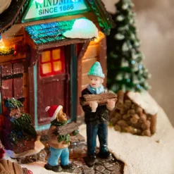 KAEMINGK Villaggio Di Natale Luminoso-Villaggio di Natale luminoso, animato e musicale (H34 cm) Mulino e bambini