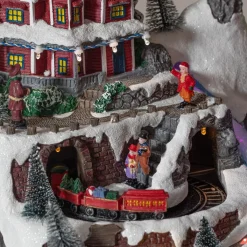 KAEMINGK Villaggio Di Natale Luminoso-Villaggio di Natale luminoso e musicale a pile Ghiaccioli colorati e illuminati