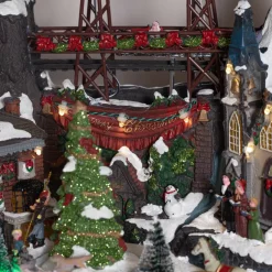 KAEMINGK Villaggio Di Natale Luminoso-Villaggio di Natale luminoso e musicale a pile Ghiaccioli colorati e illuminati
