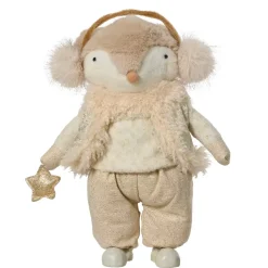 KAEMINGK Babbo Natale Animali E Personaggi-Volpe di Natale in piedi (H41 cm) Stella dorata scandinava