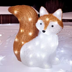 EMINZA Oggetti Decorativi E Illuminati|Babbo Natale Animali E Personaggi-Volpe Luminosa 60 LED (H37 cm) Leonard