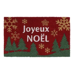 LUANCE Plaid E Cuscini Di Natale-Zerbino di Natale cocco (45 x 75 cm) Joyeux Noël e verde
