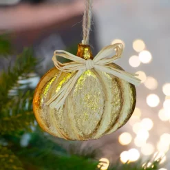 KAEMINGK Addobbi Natalizi-Zucca in pino da appendere (Alt8 cm) Zucca Naturale
